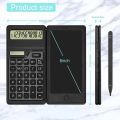 Basic Calculator Notepad with 6 Inch LCD Writing Tablet Mute Desktop Calculator Solar/Battery Dual Powered for Business Office. 