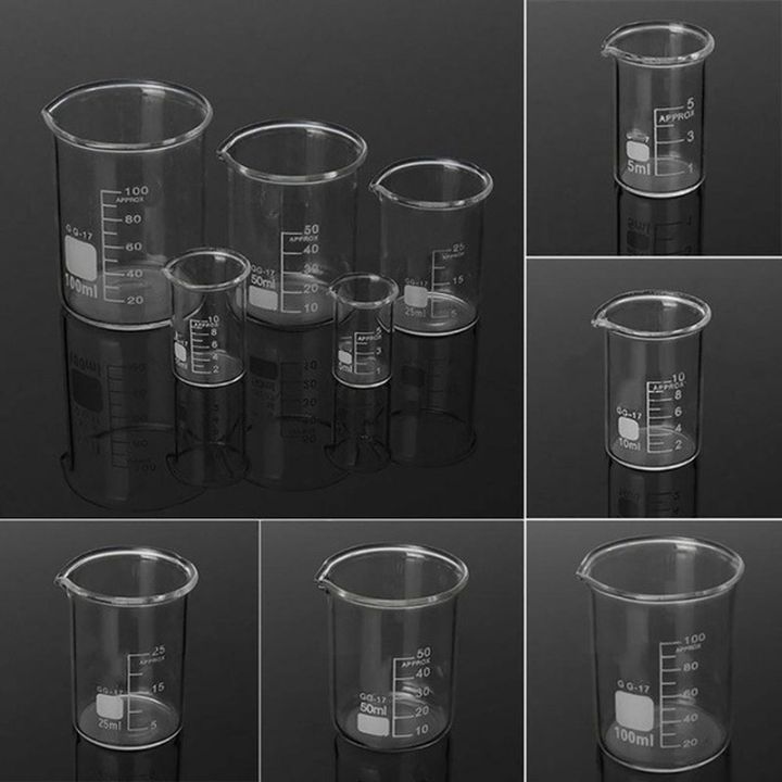 5pcs%20Glass%20Beaker%20Set%205/10/25/50/100ml%20Glass%20Laboratory%20Measuring%20Cup%20Glassware%20School%20Study%20Lab%20Educational%20Supply%20-%20Image%205