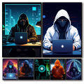 A4 Sized Poster Hacking Hacker Wall Posters PVC Framed Wall Decors. 