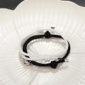 Braided Couple Bracelets Jewelry Accessories Alloy Magnet Attachment Bracelets Black And White Couple Bracelets Simple Love Heart Bracelets. 