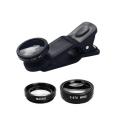 3 In 1 Wide Angle Macro 180 Degree Fisheye Lens Camera Kits Mobile Phone Fish Eye Lenses With Clip 0.67x For IPhone forSamsung. 