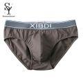 Soutong Men Briefs Solid Color U Convex Trendy Low Waist Stretchy Underpants for Daily Wear. 