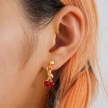 Red Cherry Pendant Necklace Stud Earrings Set Women's Fashion Fruit Necklace Earrings Jewery Set For Party Wedding Girls Gifts CHAINI. 