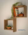 Wooden Shelf / Solid Wood Hanging Box Shelf/ Modern Wall Box Rack Nadun Wood. 