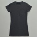 Women/ Ladies / Girls Trending Fashion Dark Ash Color Cotton Rib Fabric 190 Gsm Short Half Sleeve Plain Loose-Fitting Baggy Rib Dress Gown Frock With Pocket M, L, Xl Sizes. 