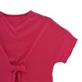 Bow Tee T Shirt Blouse Single Jersey Cotton Fabric 190 Gsm O Neck, Short Sleeve Front Bow Design Casual Loose Fit Office Wear /Tshirt/ Blouse In Pink Colour For Women/ Ladies / Girls. 