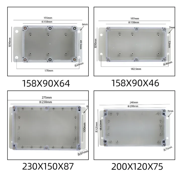Plastic%20Pc%20Clear%20Transparent%20Box%20Fixed%20Ear%20Waterproof%20Enclosure%20Electronic%20Circuit%20Project%20Box%20Instrument%20Wall%20Junction%20Housing%20-%20Image%207