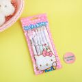Sanrio 12pcs Cartoon Gel Pen Hello Kitty Cinnamoroll Kuromi Pens Students Stationery 0.5 Black School Children Write Supplies. 