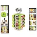 16 Pcs Spice Rack - Green 4 Layers Revolving Spice Rack Set Plastic Revolving Spice Jar Rack Useful Kitchen Condiment Containers Kitchen Tools Floraware Revolving 16 Jars Spice Rack, Kitchen Masala Box,. 