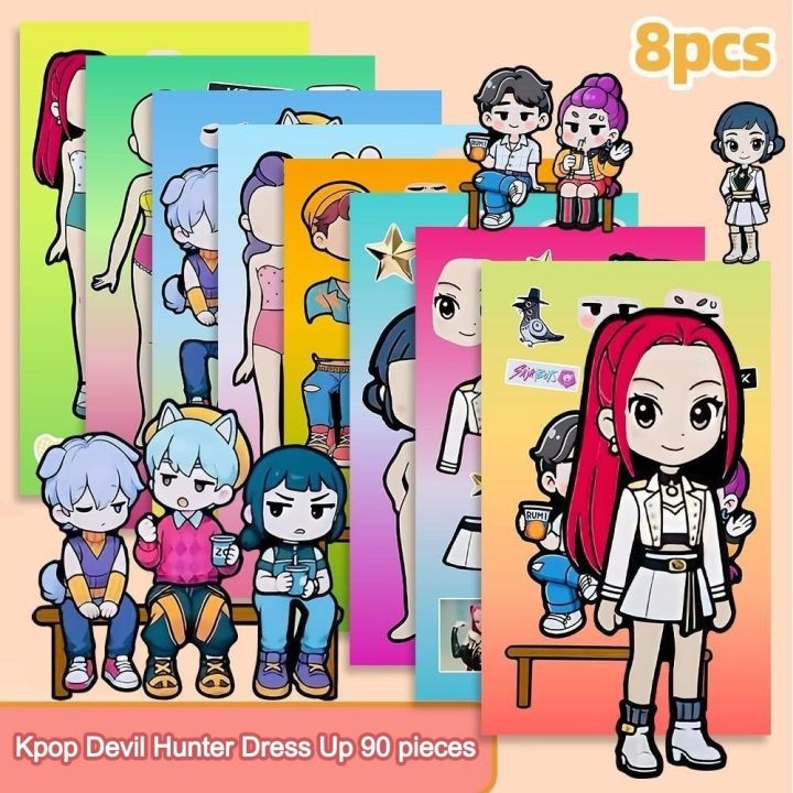6/8Pcs Funny Mira Zoey Rumi Cosplay KPop Demon Hunters Stickers Anime ...