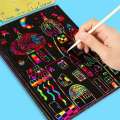 Drawing Book 10 Pages Rainbow Scratch Paper Notes Scratch Art Activity Books - Scratch Magic Doodle Note Pad for Kids Arts and Crafts Perfect Travel Activity. 