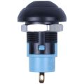On-Off Latching Waterproof 12mm Push Button Switch SPST 2A IP67, Black. 