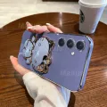 For Samsung Galaxy A05 A05s A04 A04e A04s Back Cover with Cute Cat Makeup Mirror Stand Bracket Luxury 6D Plating Shiny Bling Case Square Edge Soft Silicone Mobile Phone Cases Pouch Girls. 