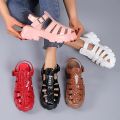 【FOOT SOFA】-2023 New Women's Sandals Thick Sole Hollow Roman Sandal Buckle Luxury Design Comfort White Beach Shoes Summer Sandals for Women. 