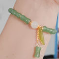 【Good sharing!】Guofeng New Chinese Style Bamboo Bracelet Female Girlfriend Couple High-grade Imitation Hetian Jade White Jade High-rise Bamboo Leaf Bracelet. 