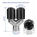63 mm double silencer tip carbon car exhaust pipe rear tip inlet 2.5 inch outlet 3.5 inch. 