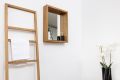 bathroom mirror, mirror with Pine frame and shelf. 