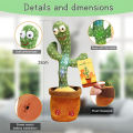 Dancing Cactus Toys 120 English Songs LED Illuminated Cute Singing Recording Talking Cactus Rechargeable Dencing Cactus Toy for Kids Baby Boys Girls Birthday Gift Boneka Kaktus Menari Bercakap Plush Toy 跳舞仙人掌玩具. 