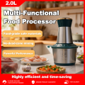 2L Stainless Steel Electric Kitchen Meat Grinder Double Speed Food Chopper Shredder Household. 