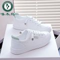 Spring and Autumn White Shoes Low-Cut New Skateboard Shoes Woodpecker Women's Lightweight Casual All-Match Slip-on Flat Breathable Sports. 