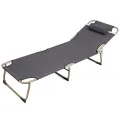 Adjustable 4 Position Portable Folding Camping Cot High Strength Adjustable Sitting Backrest Portable Folding Camping Cot with Pillow for Camping for Beach. 