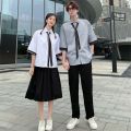 Korean Style School Uniform Junior and Senior High School Student Clothing Campus British Business Attire Summer Suit College Style ins Hong Kong Style Graduation Photo. 