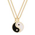 2 Pcs/Set Necklace Tai Chi Chain Stainless Memorial Couple Pendents for Gift. 