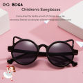 OQ BOGA 5 Colors Unisex Anti UV Cat Ear Round Frame Kids Sunglasses Children Outdoor Eye Protection Full Rim Sun Glasses. 