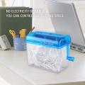 Mini Shredder Strip Cut Paper Shredder Hand Shredder with Clear Basket Paper Documents Cutting Tool for Office Home Desktop. 