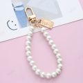 Vintage Imitatin Pearl Keychain Bag Charm Simple Wristlet Bead Key Chain for Women Cute DIY Pendant Mobile Phone Decoration. 