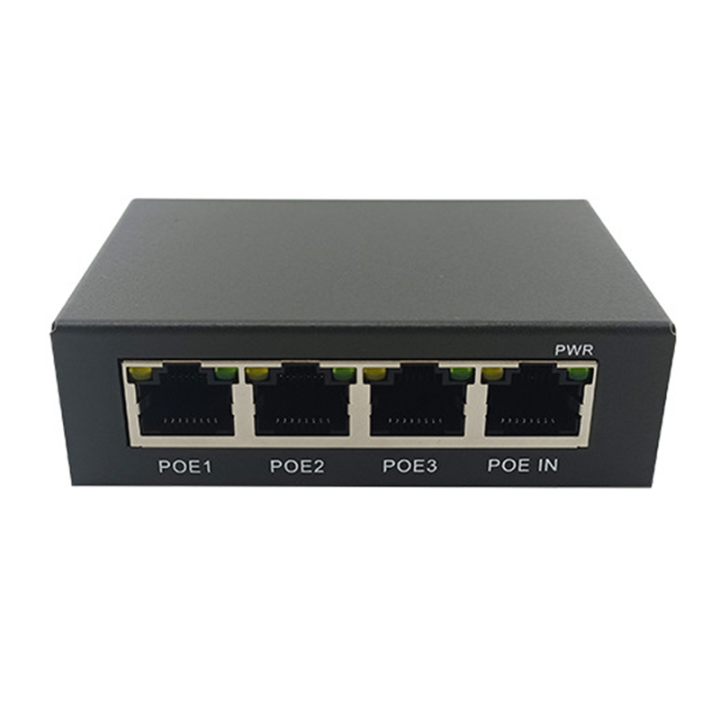 1 PCS 4 Port Gigabit POE Extender 100/1000M Network Switch Extender Black Metal for PoE Switch NVR IP Camera AP