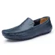 【ALLGOOD】Eic Plus Size 46 47 Men's Cow Leather Loafers Moccasins Shoes Casual Driving Shoes Slip on Flat Shoes for Men Kasut Lelaki(Black,Blue,Brown). 