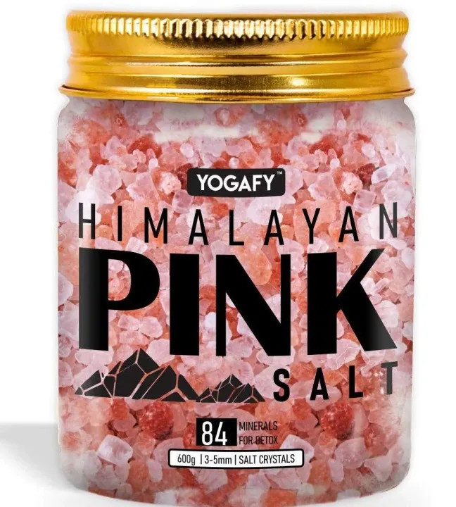 YOGAFY- Himalayan Pink Crystals Salt with 84 Minerals for Cooking |100% Natural | 600g (FROM INDIA) SAB