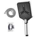3 Modes Silver Shower Head Spa Rain High Pressure Portable Bathroom Mixer Faucet Accessories Camping Bath Goods Set. 