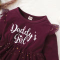 Toddler Baby Girl Party Dress Daddy's Girl Long Sleeve Princess Dress 0-2 Years Autumn Clothes. 