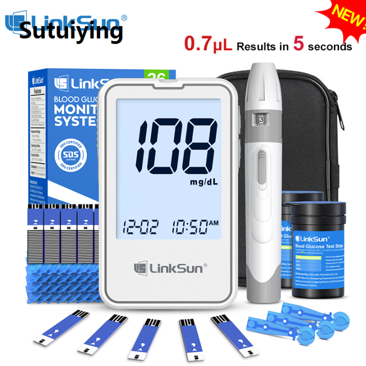 Glucometer Complete Kit Sutuiying Portable G-425-2 Linksun Blood Glucose Meter Glucometer Kit ...