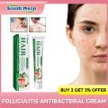 Folliculitis Antibacterial Cream Cysts Papules Spot Pustules Remover Scalp Follicles Blockage Itching Eczema Treatment Ointment. 