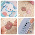 【MINISO】 Cute Creative Transparent Canvas Large Capacity Pen Pouch Children Cartoon Student Stationery Transparent Plastic Pen Case Pouch. 