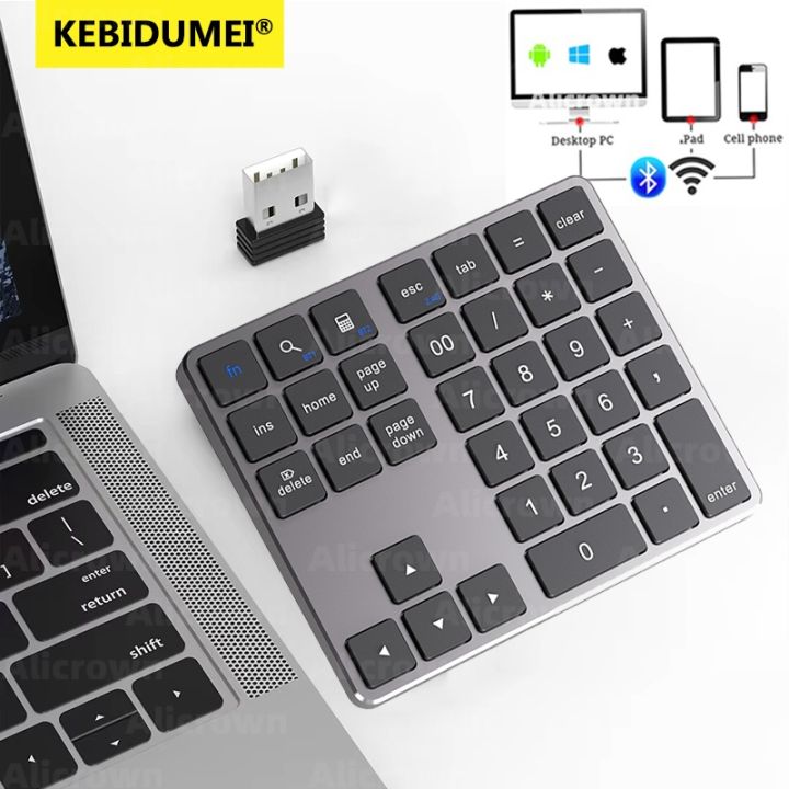 35 Keys Wireless Number Keyboard 2.4G Dual Bluetooth Pad Thin ...