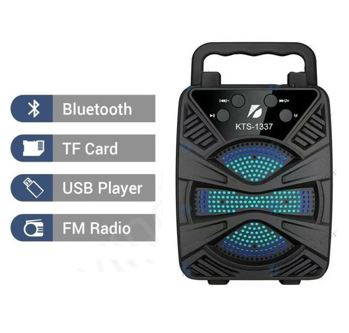 Wireless Portable Mini Speaker KTS-1337 with Bluetooth, FM Radio, TF Memory Card Reader and USB Pen Drive