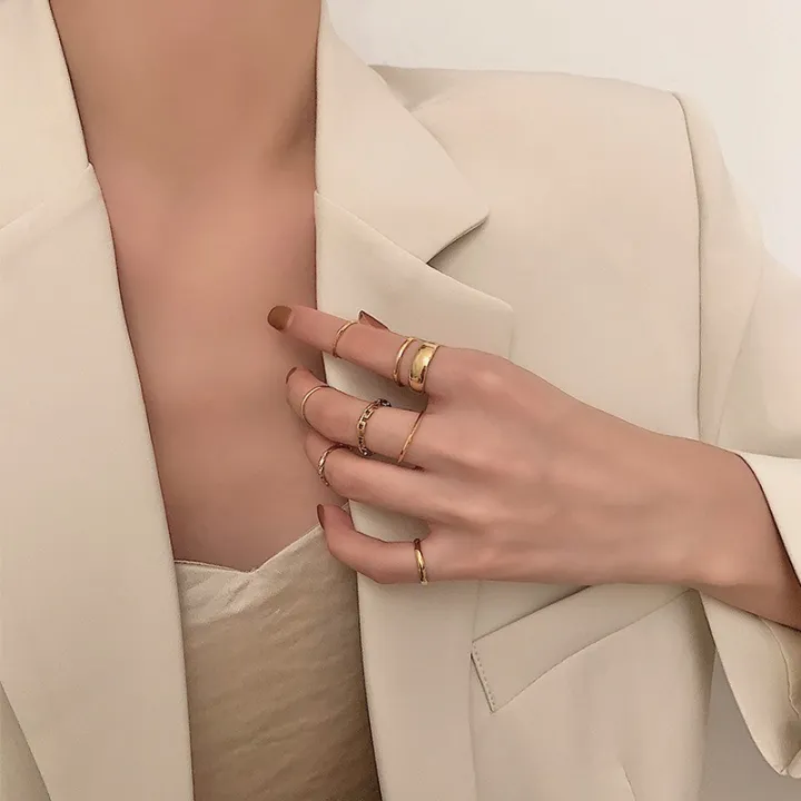 Simple%20Hip%20Hop%20Retro%20Index%20Finger%20Ring%20Adjustable%207Pcs/Set%20Rings%20-%20Image%203
