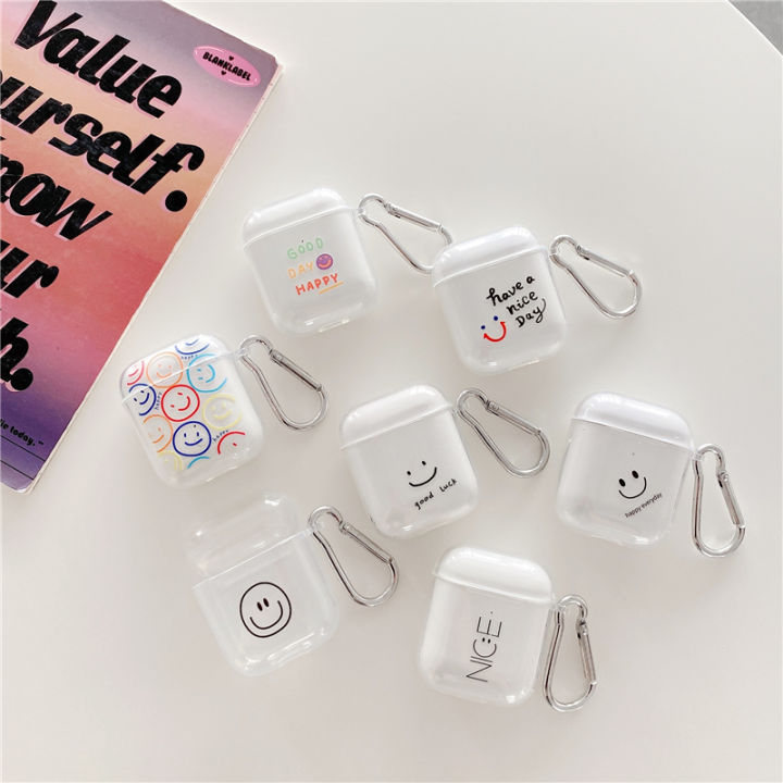 Cute Smiley Earphone Case For Inpods 12 I12 I9s Wireless Headphone Soft Silicone Earbuds Clear Protective Cover Box Accessories