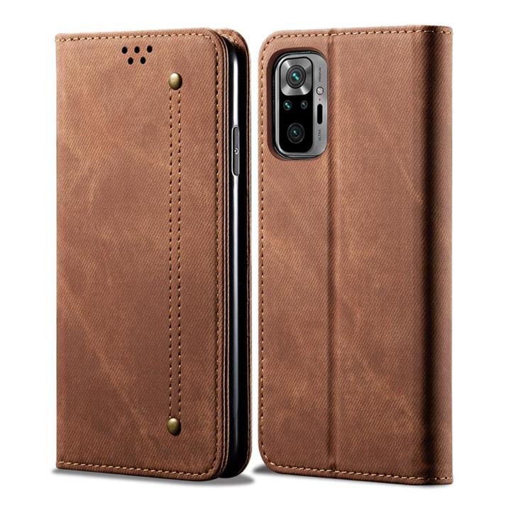 For Xiaomi Redmi Note 10 Pro/Redmi Note 10 Pro Max Retro Denim Leather Flip Wallet Stand Case Cover Retro Denim Leather Flip Wallet Stand Case Cover