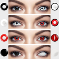 👍 UYAAI 2Pcs Halloween Colorful Contact Lenses Anime Cosplay Eye Lenses Multicolored Lenses Lenses White Black Red Lenses. 