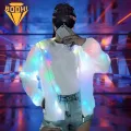 Led Lighted Hoodie Led Light-up Hooded Jacket for Party Concert Colorful Glow Coat with Pockets Glow Jacket. 