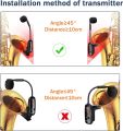XIAOKOA UHF Wireless Instruments Microphone,Saxophone Microphone,Wireless Receiver and Transmitter,160ft Range,Plug and Play,Great for Trumpets, Clarinet, Cello. 