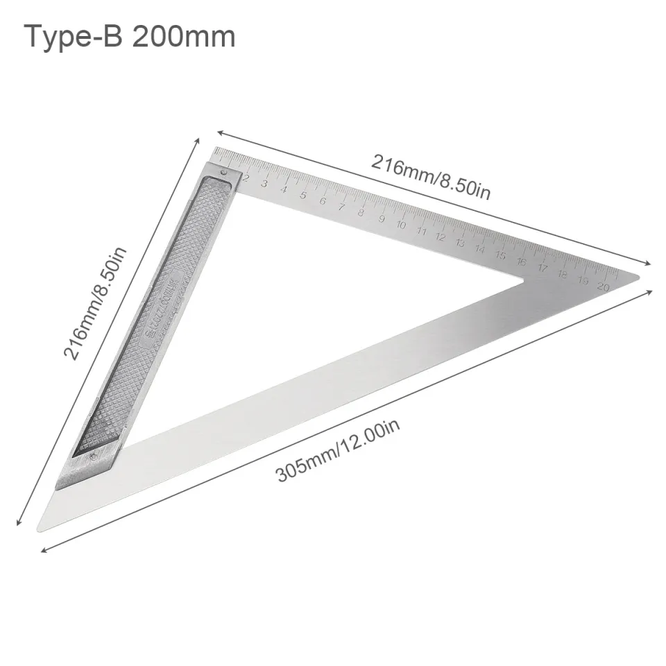 Équerre Triangulaire 90° En Inox – Outil De Dessin Pour Menuiserie, 17x17x1 Cm !