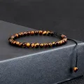 ZEBF--Adjustable Mini Natural Stone Lava Tiger Eye Beaded Bracelets & Bangle for Women Men Chakra Beads Braided Bracelet Charm Jewelry. 