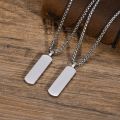 Men's Geometric Bar Pendant Necklace Minimalist Stainless Steel Stylish Casual Collar Box Chain Male Jewelry For Him. 