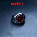 Anime Naruto Rings Akatsuki Sharingan Itachi Kakashi Adjustable Metal Ring Unisex Halloween Cosplay Accessories. 